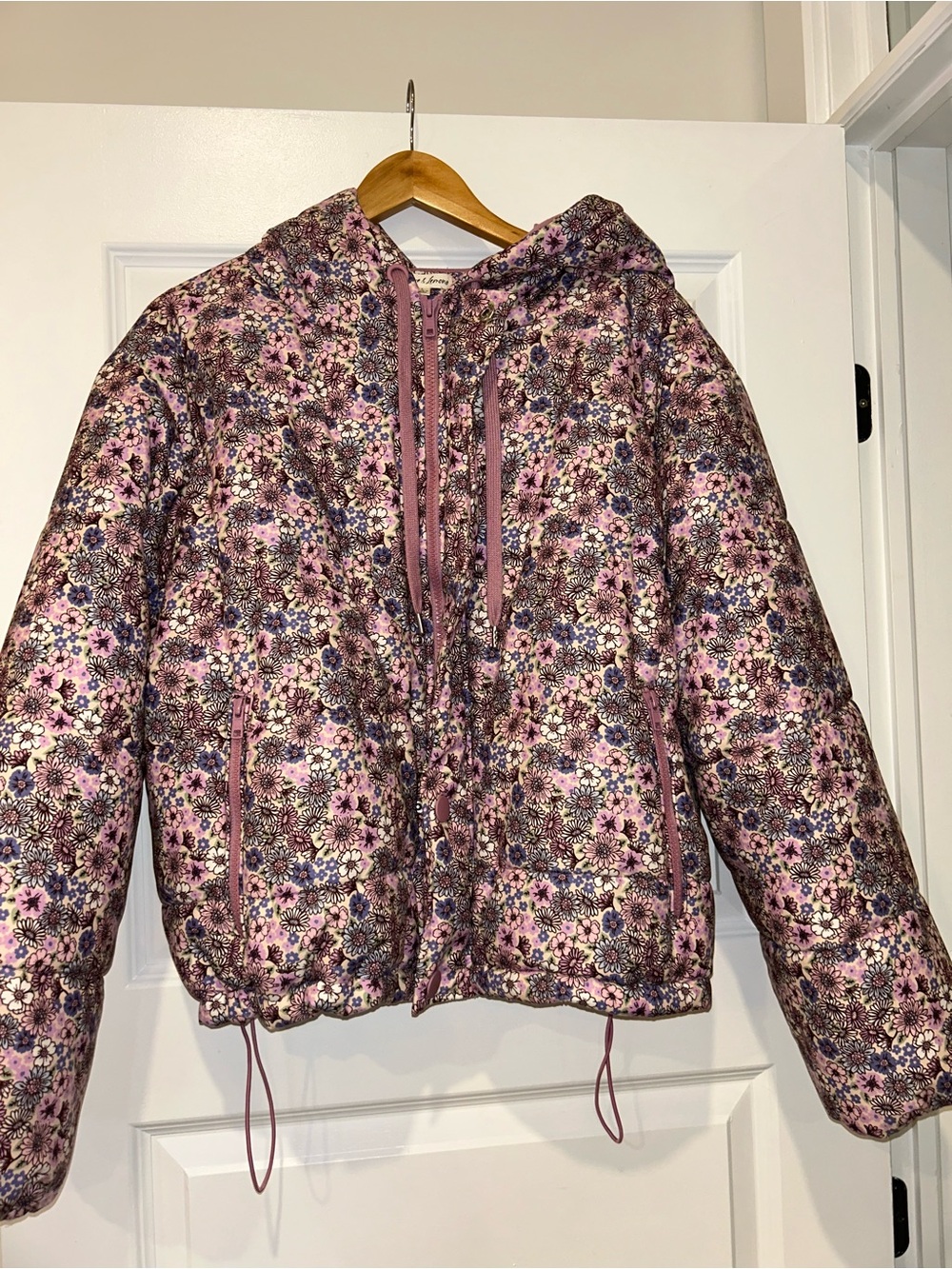 For Love & Lemons Purple Floral Hooded Jacket